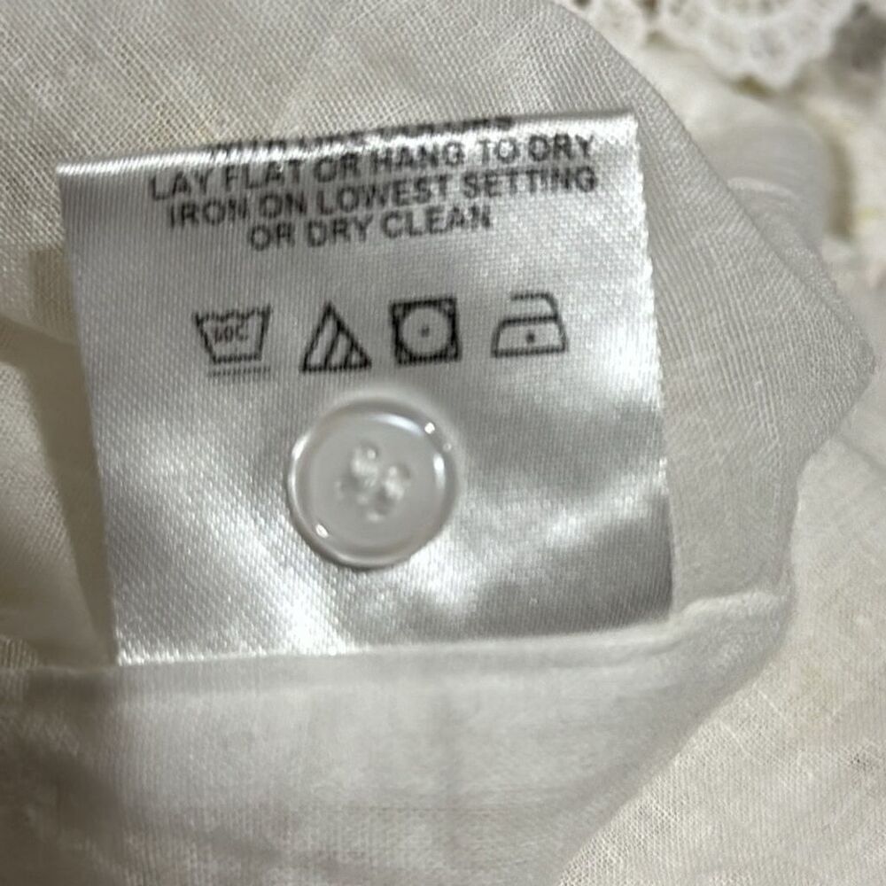 The Shirt Rochelle Behrens White Floral Sleeveless Ruffle Dress Size M - EUC - Picture 7 of 7